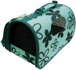 HILTON Transporttasche Blaue Blumen 50x26x27cm Für Eine Katze / Einen Hund
