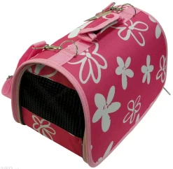 HILTON Transporttasche Rosa Blumen 50x26x27cm Für Katze/Hund