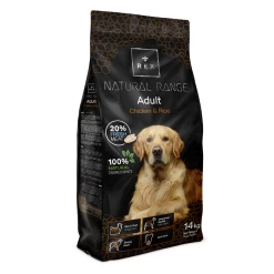 Rex Natural Range Adult Chicken & Rice 14kg + Überraschung Für Den Hund