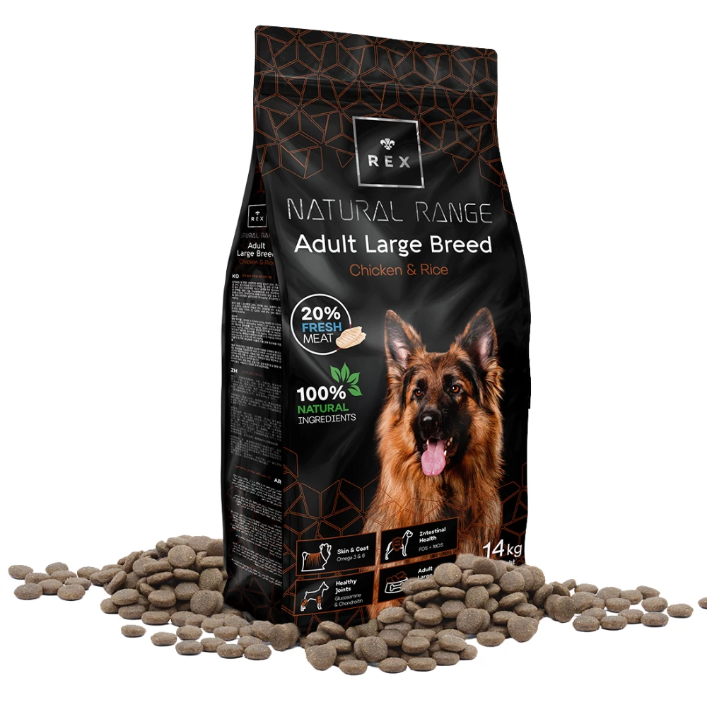 Rex Natural Range Adult Large Breed Chicken & Rice 2x14kg -3% Billiger 2 Rex Natural Range Adult Large Breed Chicken & Rice 2x14kg -3% Billiger – Bild 2