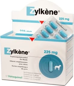 VETOQUINOL Zylkene 225mg - 100 Tabletten Für Hunde Mit Einem Gewicht 10-30 Kg