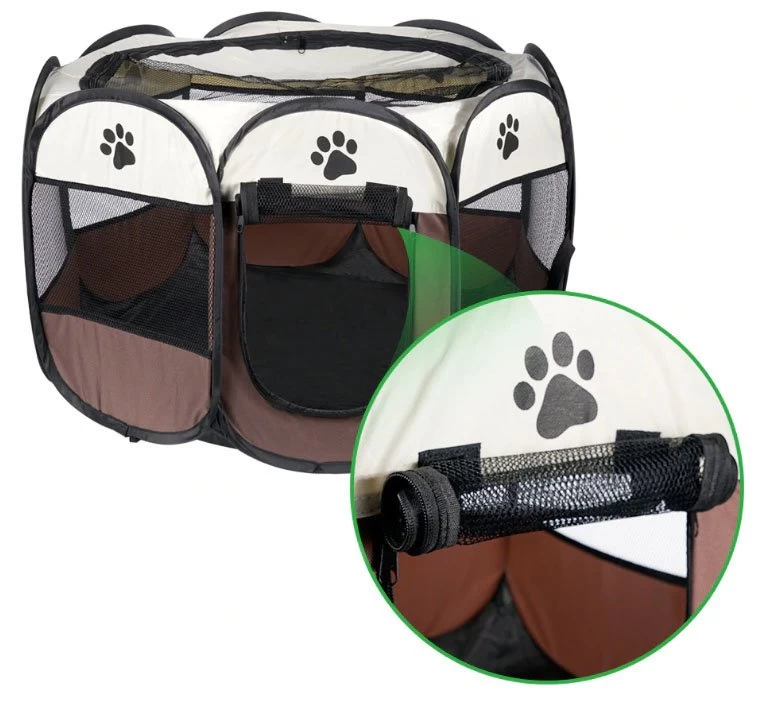 Zusammenklappbarer Hundekäfig Für Katzen - Braun 91x91x58cm 6 Zusammenklappbarer Hundekäfig Für Katzen - Braun 91x91x58cm – Bild 6